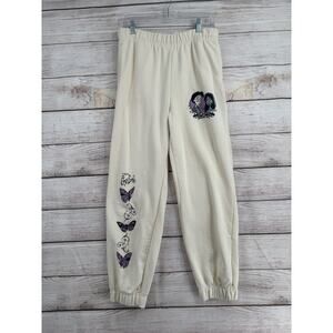 Tim‎ Burton's Corpse Bride Jogger Sweatpants Size L Cream